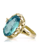 Ring Aquamarin 14 Karat Gelbgold Vintage vrc134y